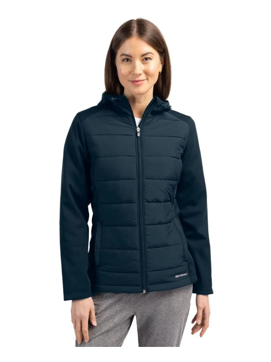 Женская куртка Evoke Hybrid Softshell с капюшоном и застежкой-молнией, длинными рукавами Cutter &
