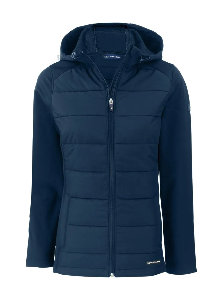 Женская куртка Evoke Hybrid Softshell с капюшоном и застежкой-молнией, длинными рукавами Cutter & — изображение 2 из 3