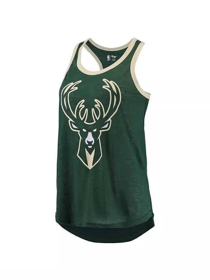 Женская зеленая майка Hunter Milwaukee Bucks Showdown с круглым вырезом и открытой спиной G-Iii — изображение 3 из 3, зеленый
