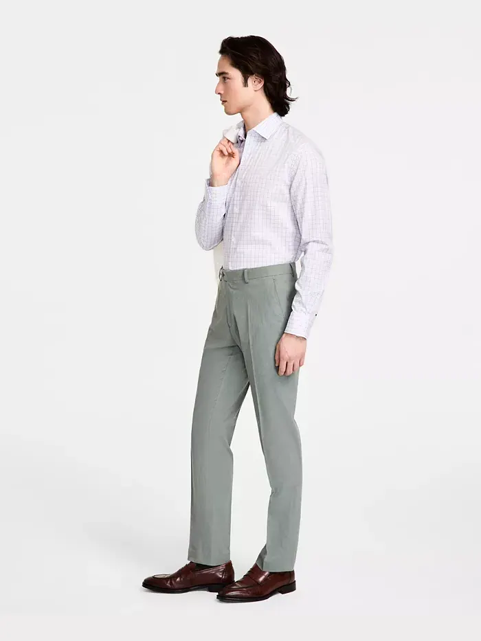 Мужские льняные брюки Modern-Fit Tommy Hilfiger — изображение 2 из 8, шалфейный