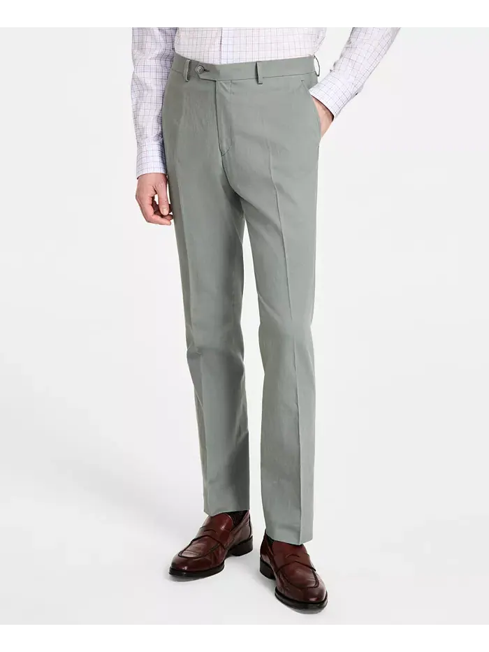 Мужские льняные брюки Modern-Fit Tommy Hilfiger — изображение 3 из 8, шалфейный