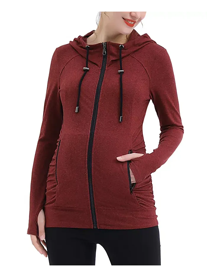 Спортивная куртка Maternity Essential с капюшоном и рюшами kimi + kai