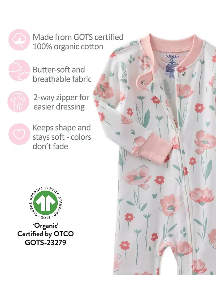 Детские пижамы Cruz Cotton Snug-Fit с закрытыми ножками для мальчиков и девочек Butterblu — изображение 4 из 4