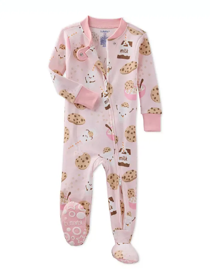 Детские пижамы Cruz Cotton Snug-Fit с закрытыми ножками для мальчиков и девочек Butterblu — розовый