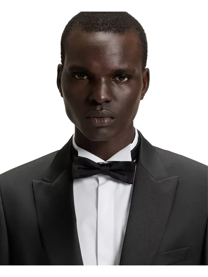 Мужской приталенный пиджак для смокинга Hugo Boss — изображение 3 из 5, черный