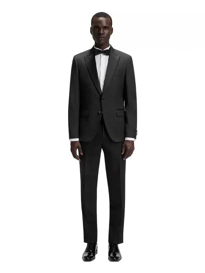 Мужской приталенный пиджак для смокинга Hugo Boss — изображение 5 из 5, черный