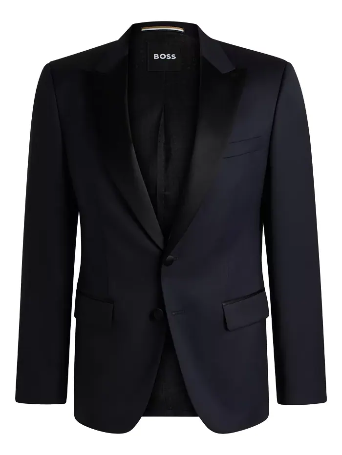 Мужской приталенный пиджак для смокинга Hugo Boss — изображение 3 из 5, синий