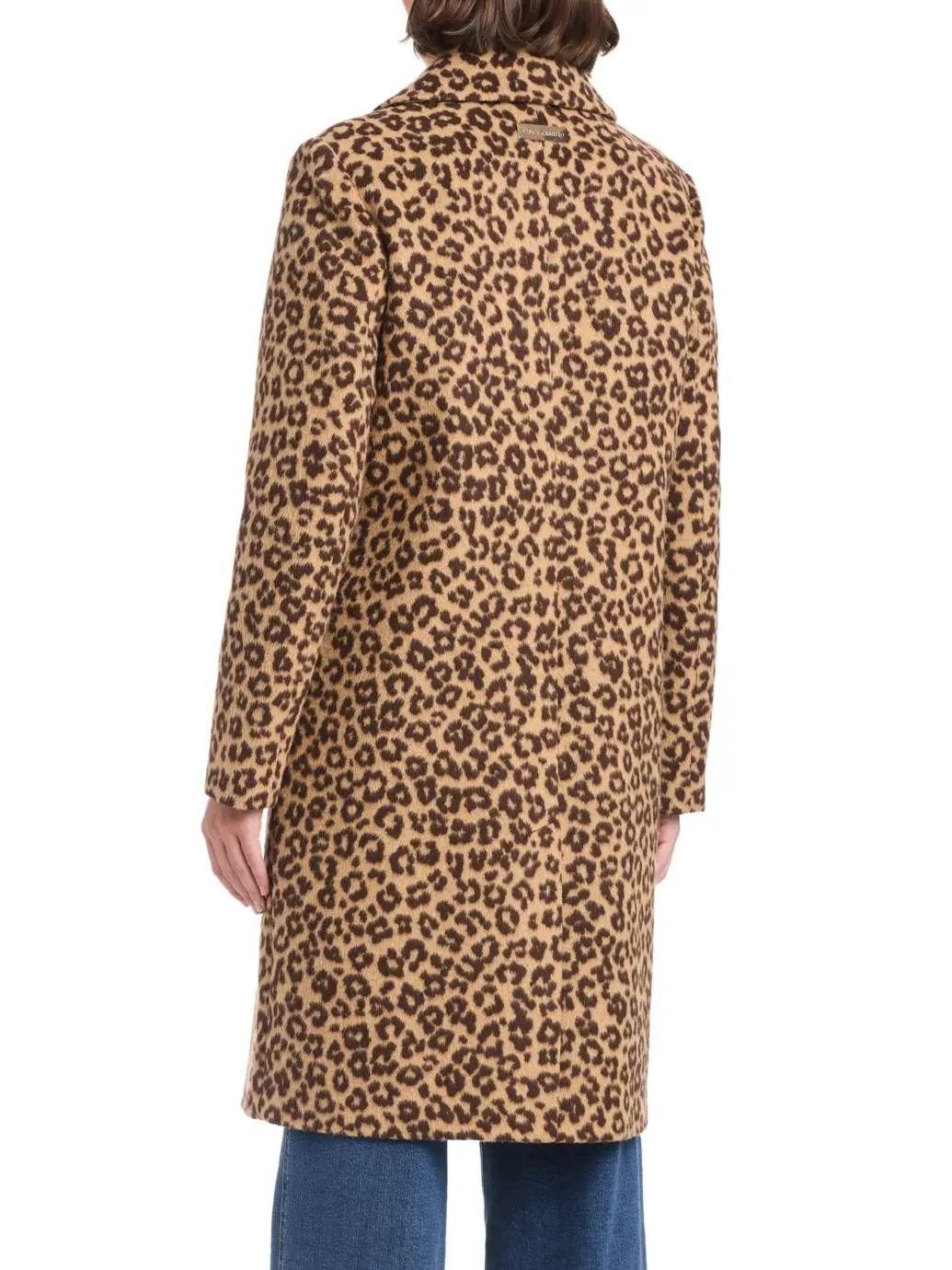 Женское однобортное пальто-бойфренд из шерстяной смеси с леопардовым принтом Vince Camuto — изображение 2 из 5, леопардовый
