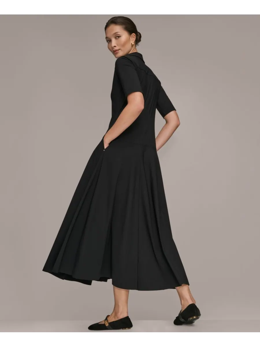 Женское платье-поло с рукавами до локтя Donna Karan Weekend — изображение 5 из 5, черный