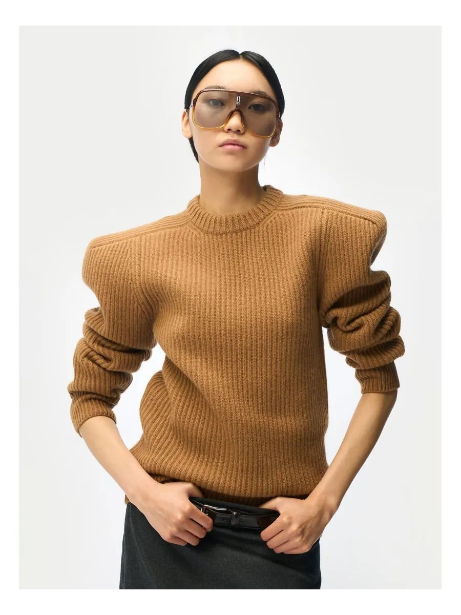 Женский кашемировый свитер с приталенными плечами Gobi Cashmere — изображение 2 из 3, нет цвета