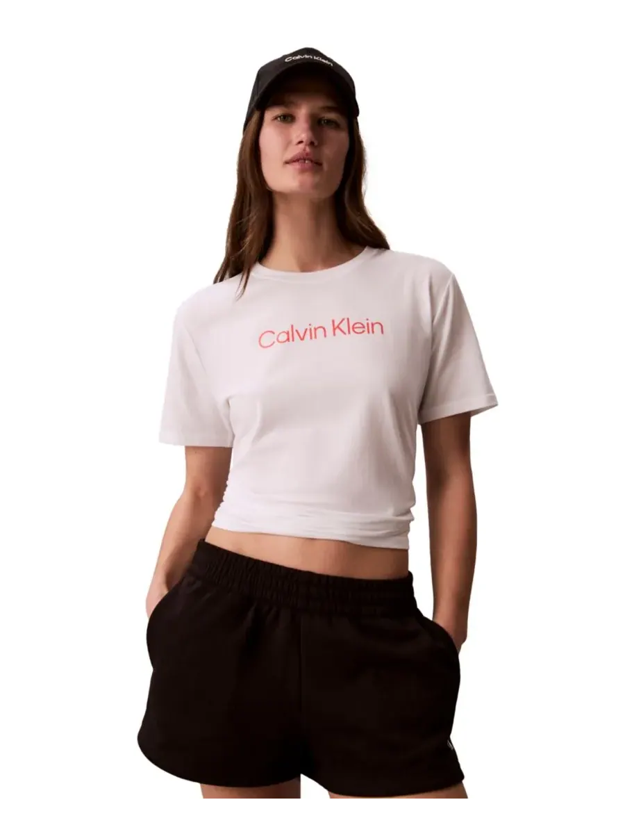 Женская футболка с коротким рукавом для поездок на работу Calvin Klein Performance — изображение 3 из 5, классический белый
