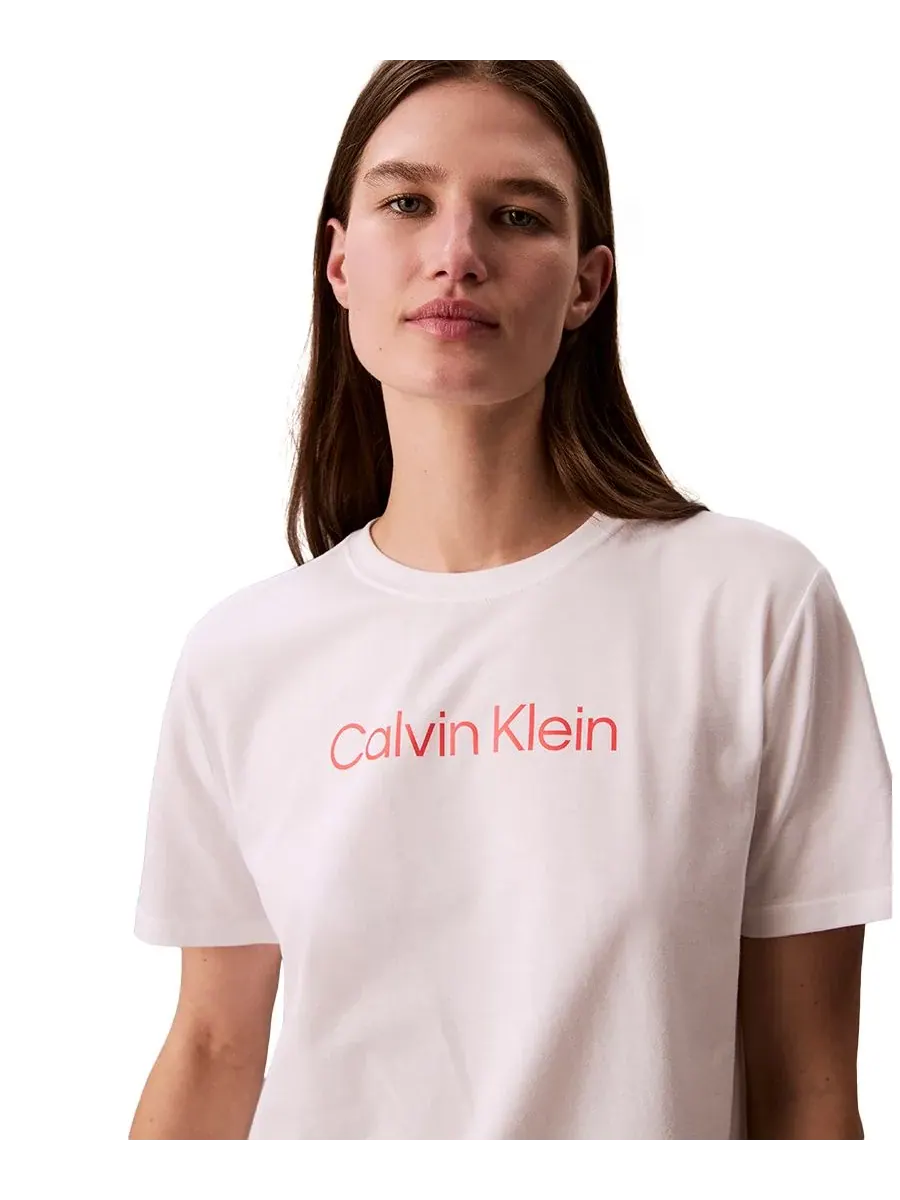 Женская футболка с коротким рукавом для поездок на работу Calvin Klein Performance — изображение 4 из 5, классический белый