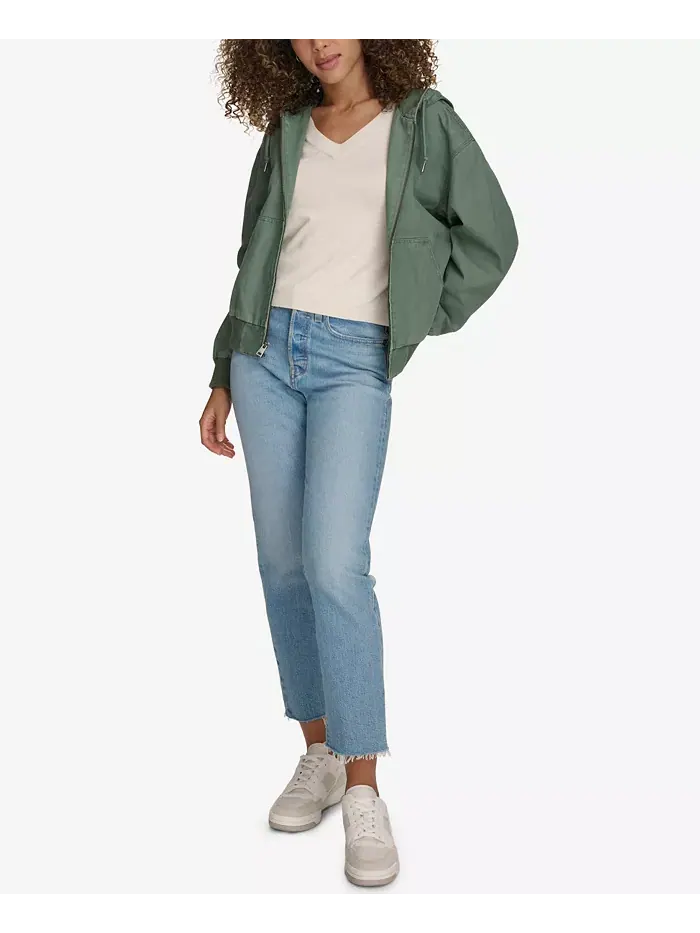 Женская свободная худи-бомбер Levi's — изображение 4 из 7, зеленый