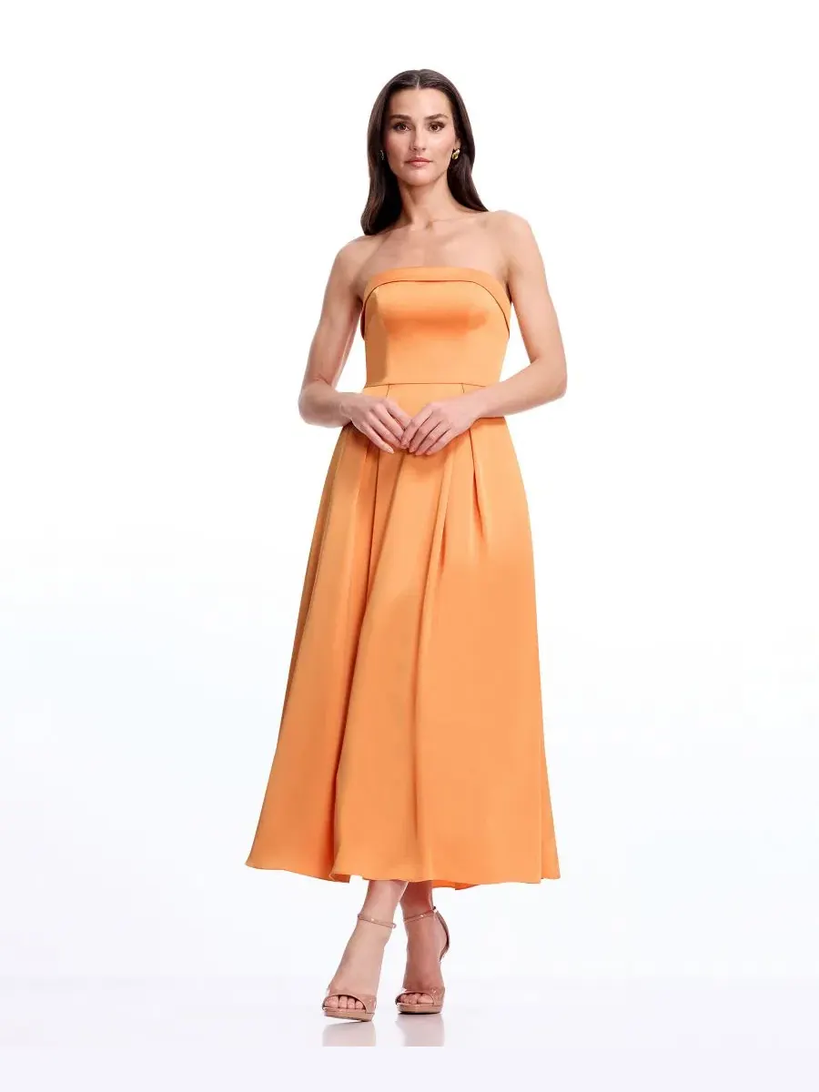 Женское миди-платье без рукавов Mika Dress The Population, абрикосовый — изображение 5 из 7