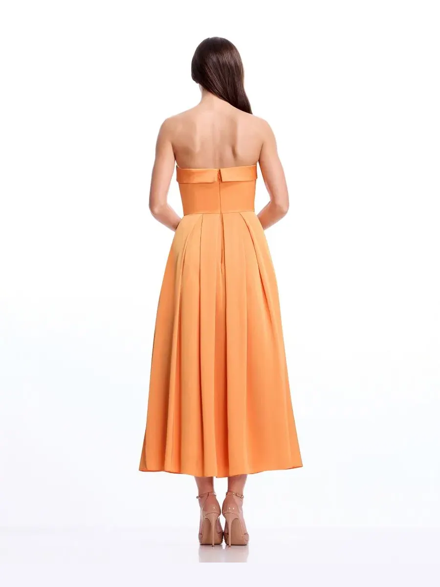 Женское миди-платье без рукавов Mika Dress The Population, абрикосовый — изображение 6 из 7