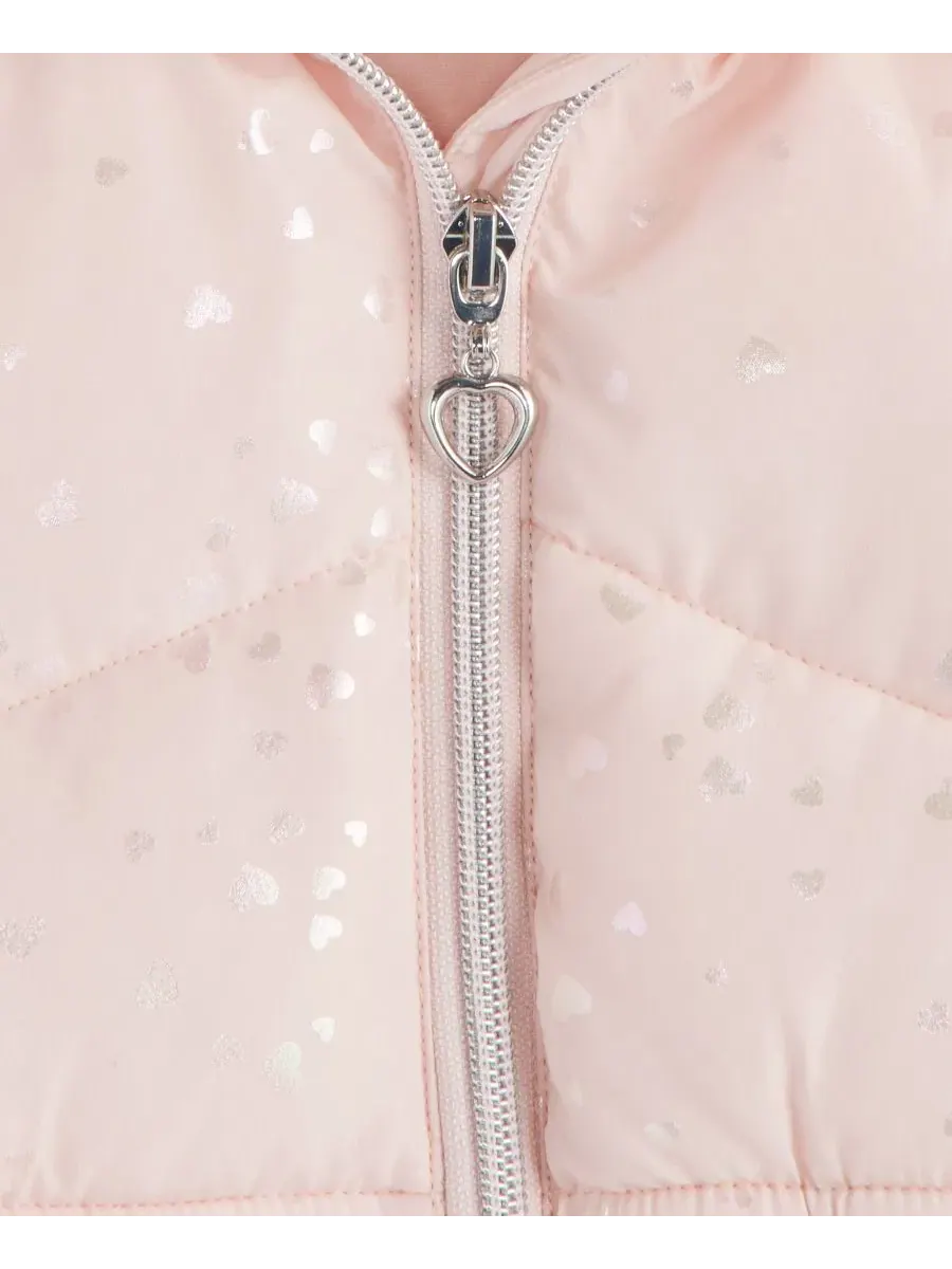 Детская куртка-пуховик с фольгированным принтом, с капюшоном с искусственным мехом, модель Foil — изображение 2 из 3