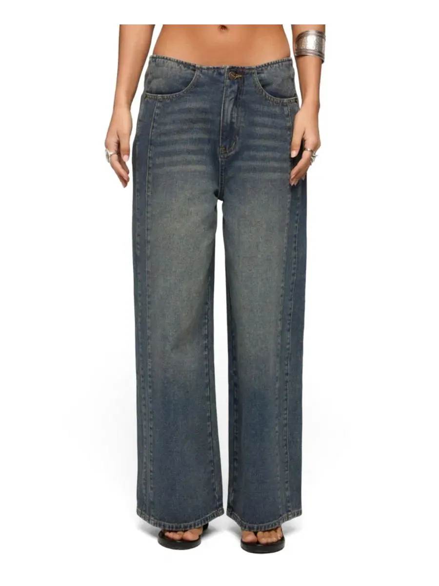 Джинсы свободного кроя с заниженной посадкой Elia No Waistband Low Rise Baggy Jeans Edikted