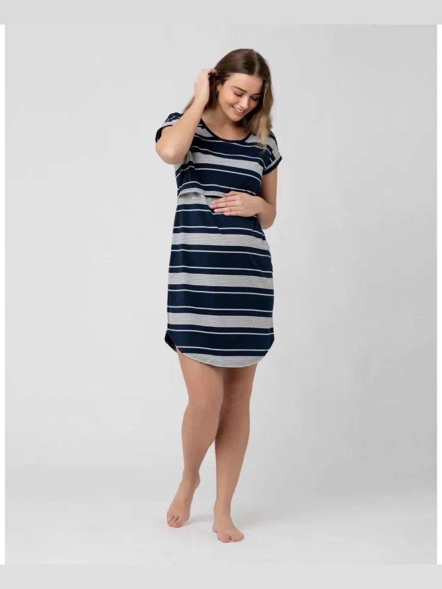 Ночная рубашка для кормления Stevie Ripe Maternity — изображение 5 из 6, темно-синий/белый/черный