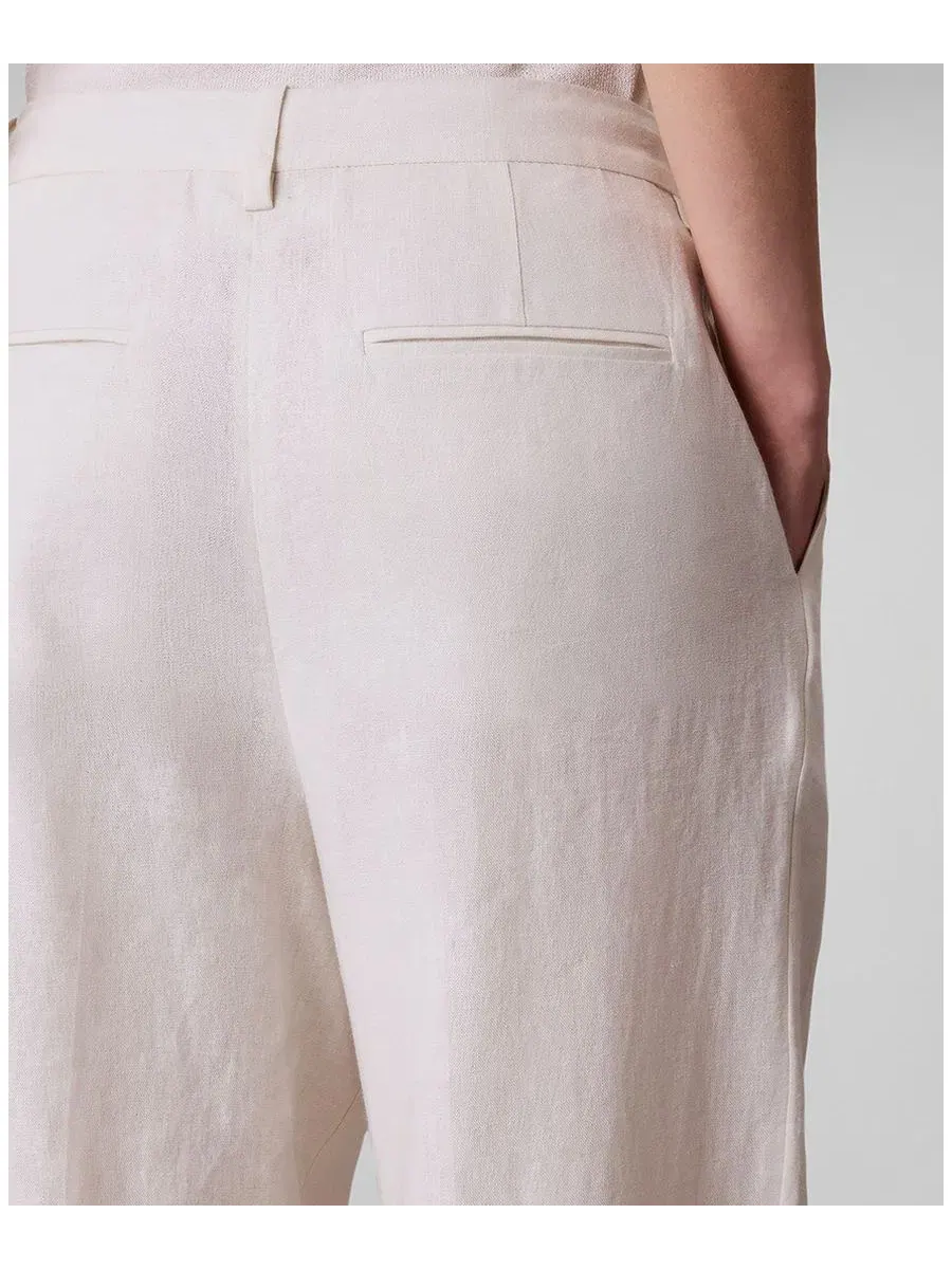 Брюки прямого кроя с защипами Calvin Klein — изображение 4 из 5, тофу
