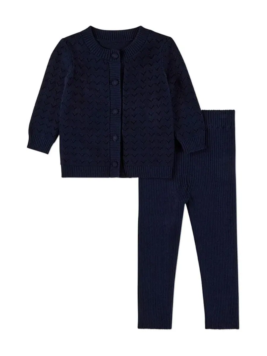Комплект из кардигана и брюк Chevron Knit Cardigan 2 Piece Set MeMoi