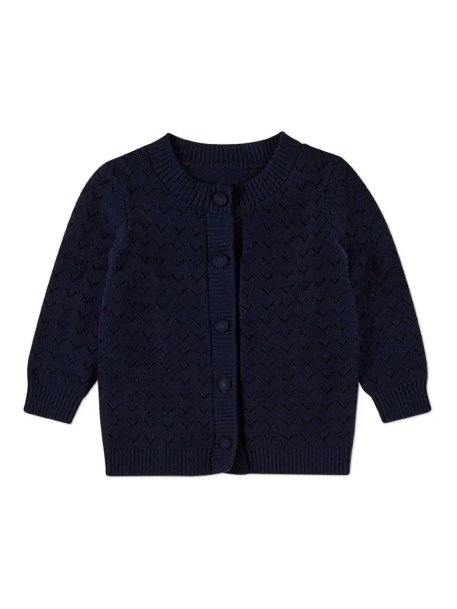 Комплект из кардигана и брюк Chevron Knit Cardigan 2 Piece Set MeMoi — изображение 2 из 3, темно-синий