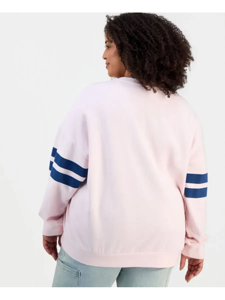 Свитшот женский из футера с вышивкой Varsity Rebel Veil — изображение 4 из 4, розовый