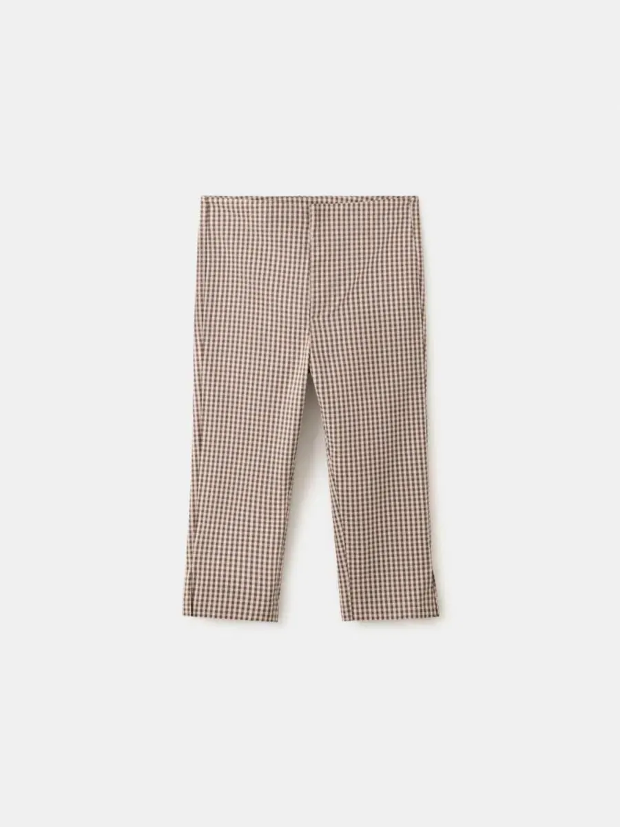 Капри с клетчатым принтом, модель Gingham Check Capri Trousers MANGO