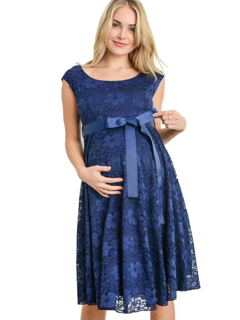 Платье кружевное с завышенной талией и лентой, модель Lace A-Line Dress Hello Miz — изображение 1 из 4