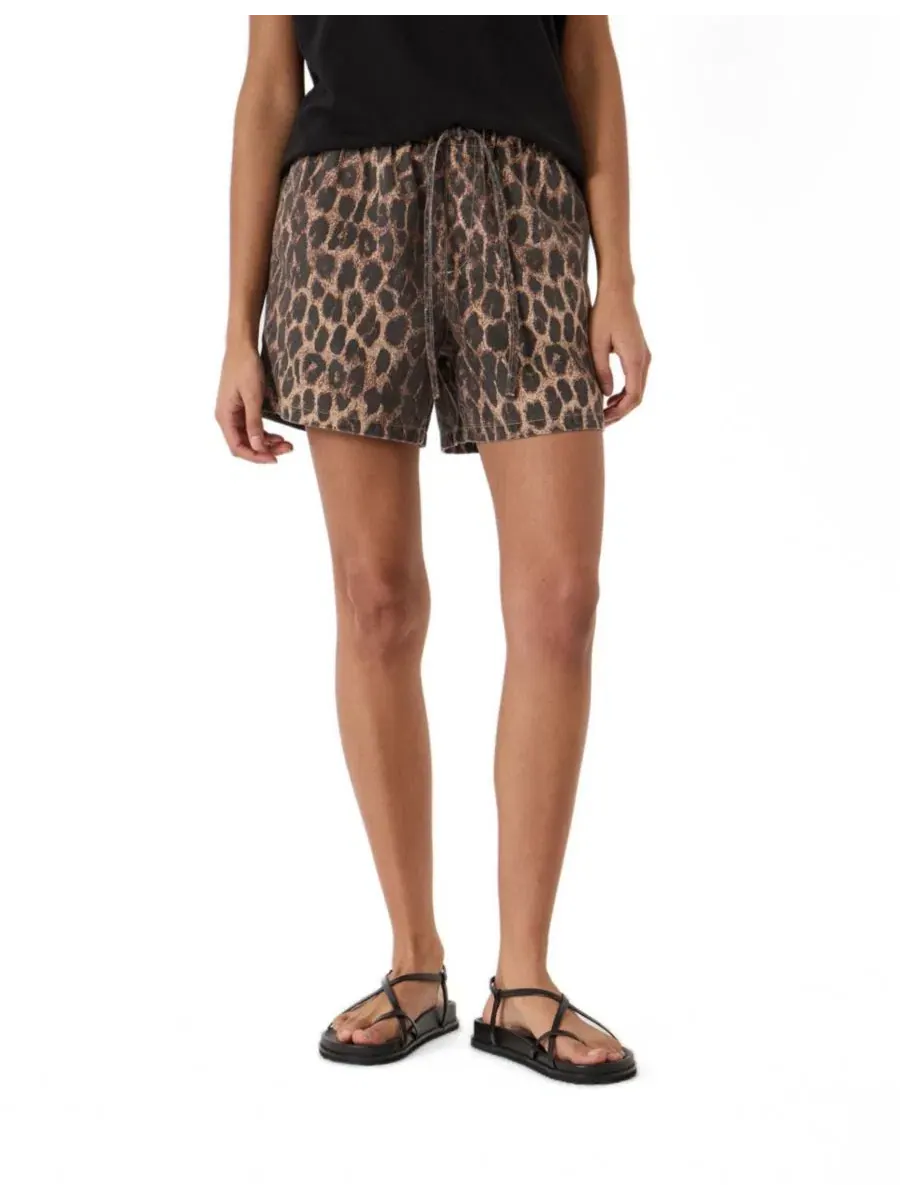 Шорты Betty из денима с эластичным поясом и принтом Leopard Hush
