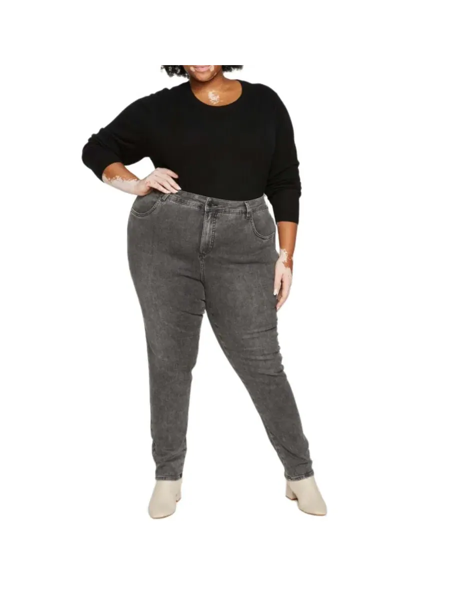 Джинсы скинни с высокой посадкой Seine High Rise Skinny Jeans Universal Standard — изображение 1 из 4, черный