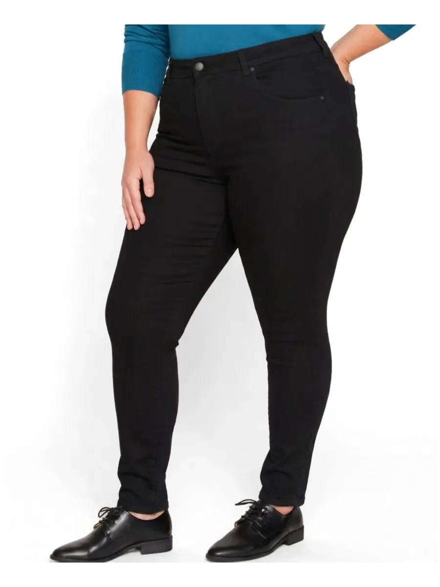 Джинсы скинни с высокой посадкой Seine High Rise Skinny Jeans Universal Standard — изображение 3 из 3, черный