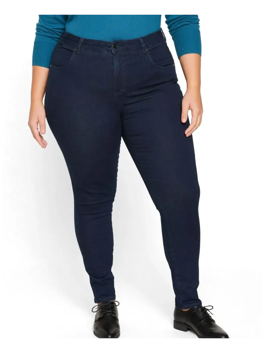 Джинсы скинни с высокой посадкой Seine High Rise Skinny Jeans Universal Standard — изображение 1 из 3, темный индиго