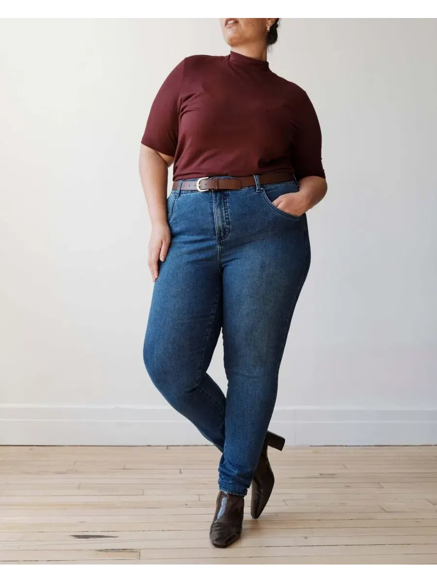 Джинсы скинни с высокой посадкой Seine High Rise Skinny Jeans Universal Standard — изображение 3 из 7, синий