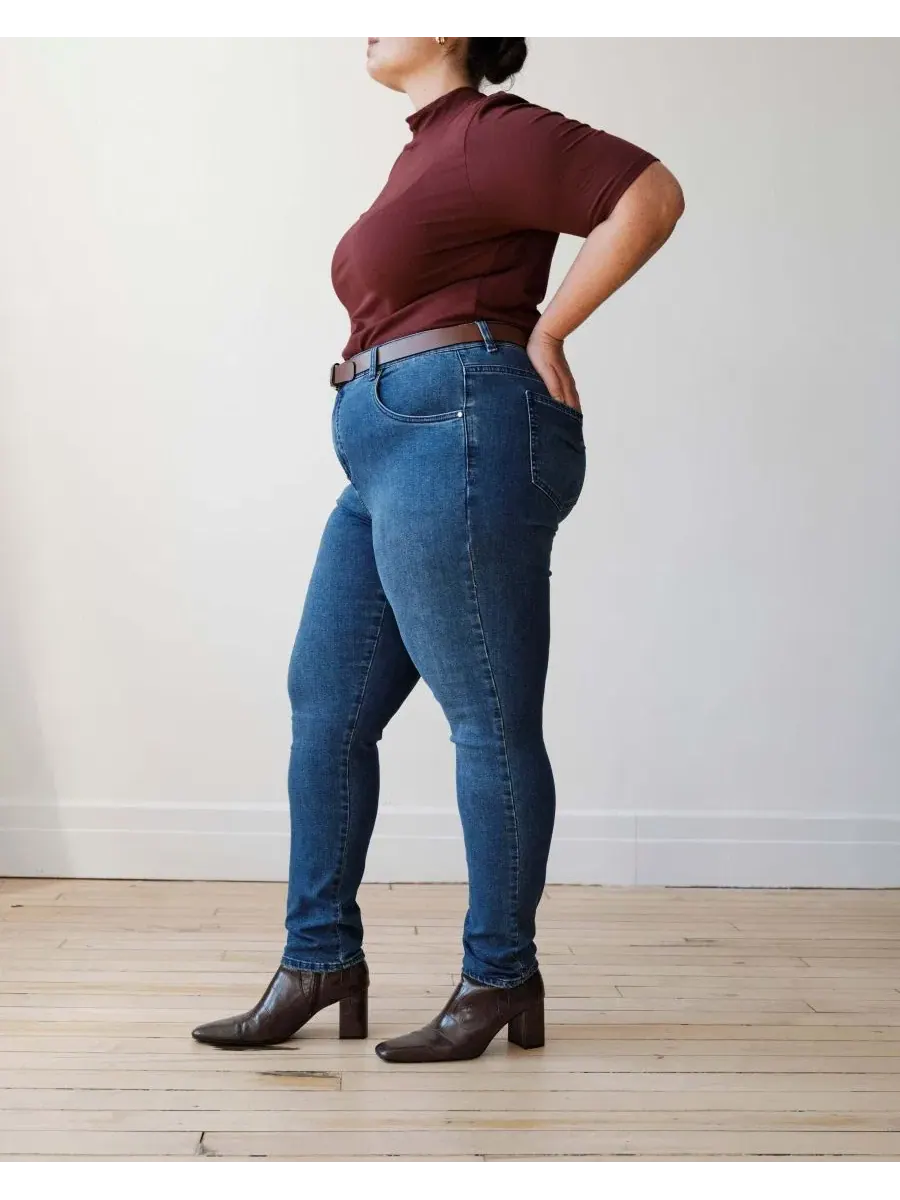 Джинсы скинни с высокой посадкой Seine High Rise Skinny Jeans Universal Standard — изображение 5 из 7, синий
