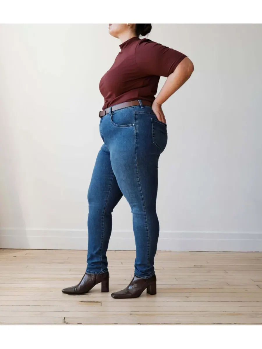 Джинсы скинни с высокой посадкой Seine High Rise Skinny Jeans Universal Standard — изображение 7 из 7, синий