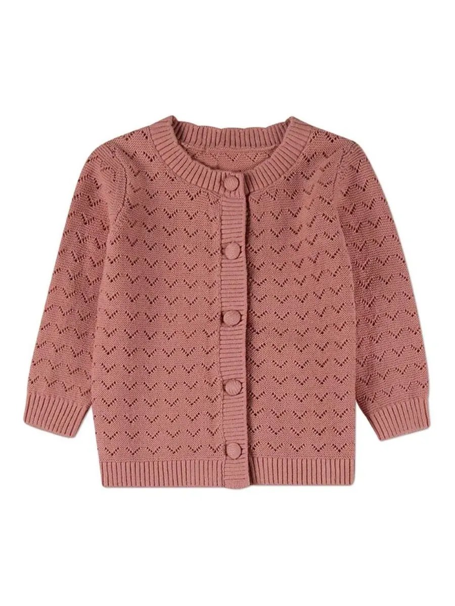 Комплект из кардигана и брюк для девочек Chevron Knit Set MeMoi — изображение 2 из 3, сирень