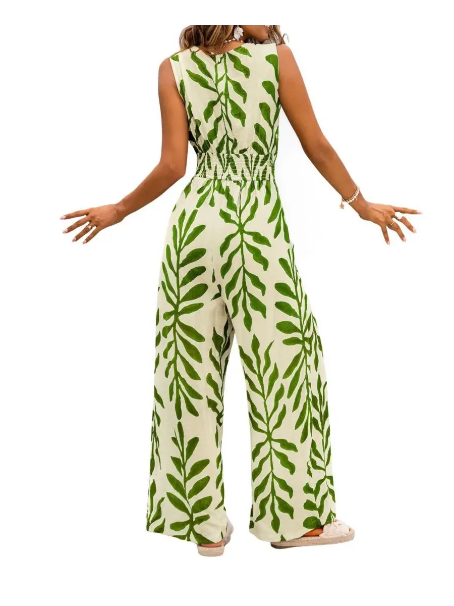 Комбинезон-трапеция Yachting Tropical Cupshe — изображение 3 из 3, зеленый