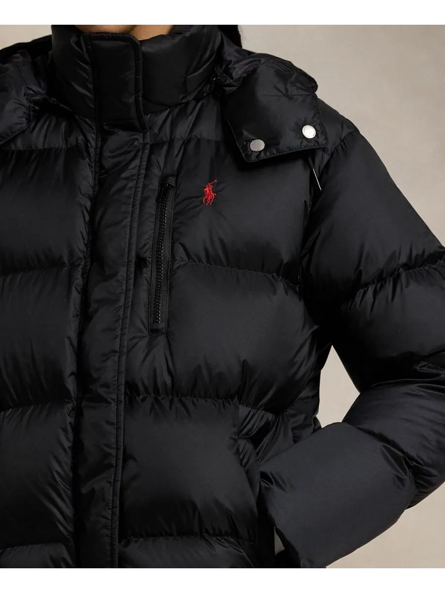 Женская водоотталкивающая стеганая куртка с длинными рукавами Polo Ralph Lauren — изображение 4 из 6, черный