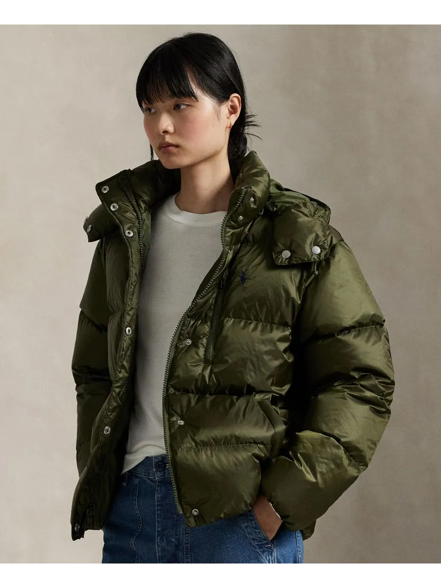 Женская водоотталкивающая стеганая куртка с длинными рукавами Polo Ralph Lauren — изображение 1 из 6, оливковый