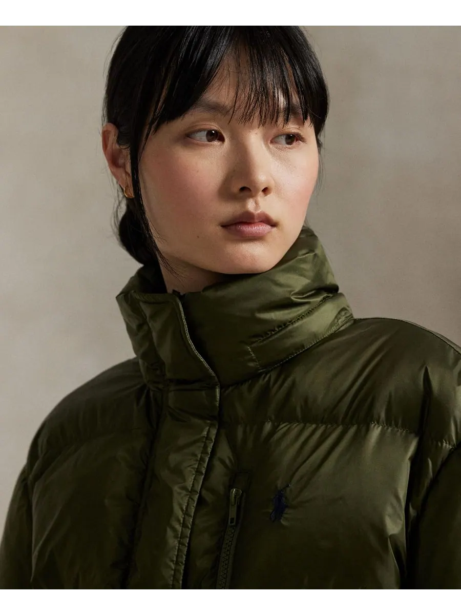 Женская водоотталкивающая стеганая куртка с длинными рукавами Polo Ralph Lauren — изображение 3 из 6, оливковый