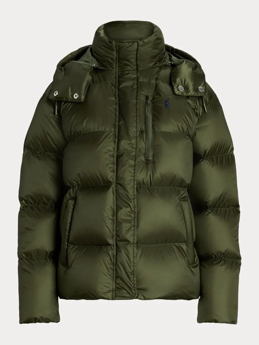 Женская водоотталкивающая стеганая куртка с длинными рукавами Polo Ralph Lauren — изображение 6 из 6, оливковый