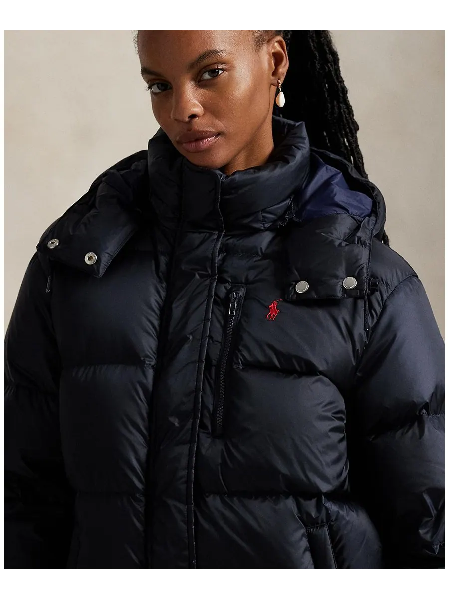 Женская водоотталкивающая стеганая куртка с длинными рукавами Polo Ralph Lauren — изображение 3 из 6, темно-синий