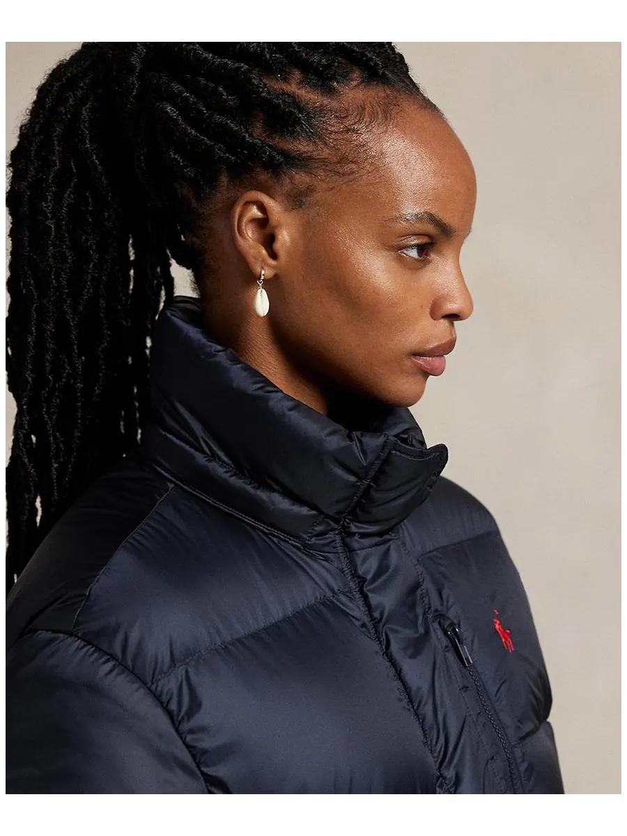 Женская водоотталкивающая стеганая куртка с длинными рукавами Polo Ralph Lauren — изображение 4 из 6, темно-синий