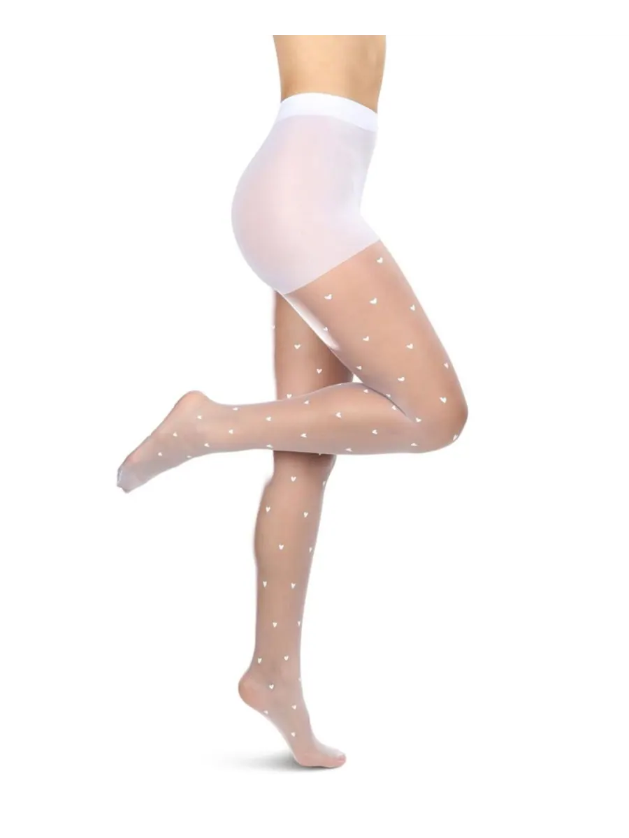 Женские прозрачные нейлоновые колготки Mini Heart MTS08502 MeMoi
