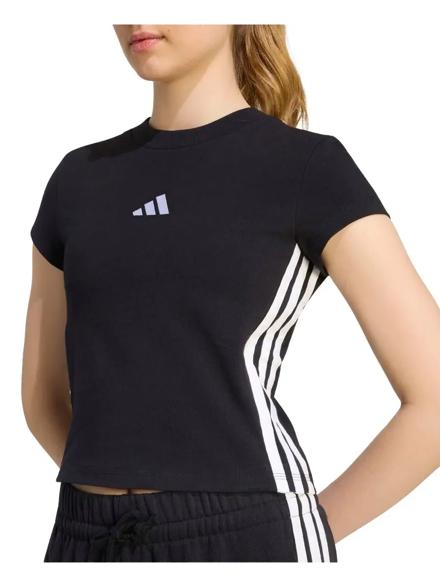 Женская футболка-поло с коротким рукавом, с логотипом adidas — изображение 5 из 6, черный/белый