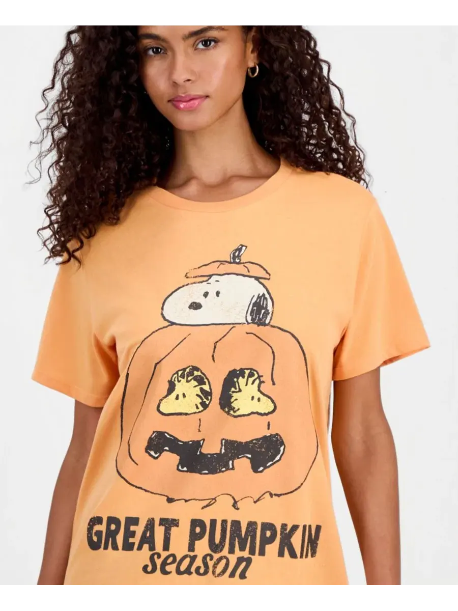 Футболка с принтом Snoopy Pumpkin Grayson Threads, The Label — изображение 3 из 4, золотистый