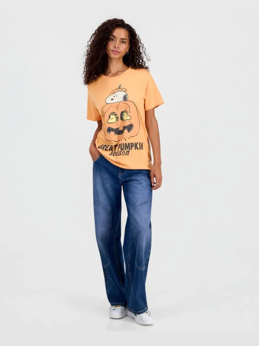 Футболка с принтом Snoopy Pumpkin Grayson Threads, The Label — изображение 4 из 4, золотистый
