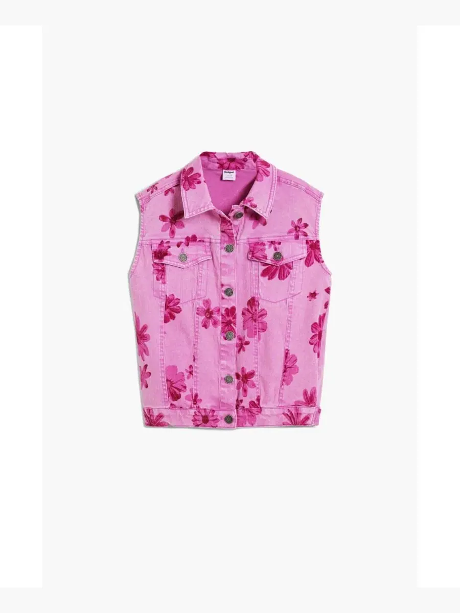 Жилет джинсовый с цветочным принтом Desigual