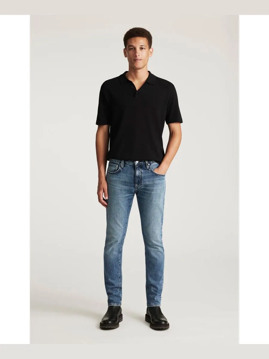 Мужские джинсы Jake Slim Leg, классические, с эффектом потертости Mavi Jeans — синий