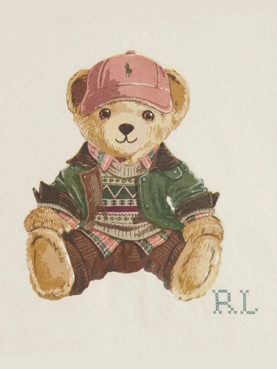 Комплект из футболки и джоггеров Polo Bear Polo Ralph Lauren — изображение 4 из 4, кремовый